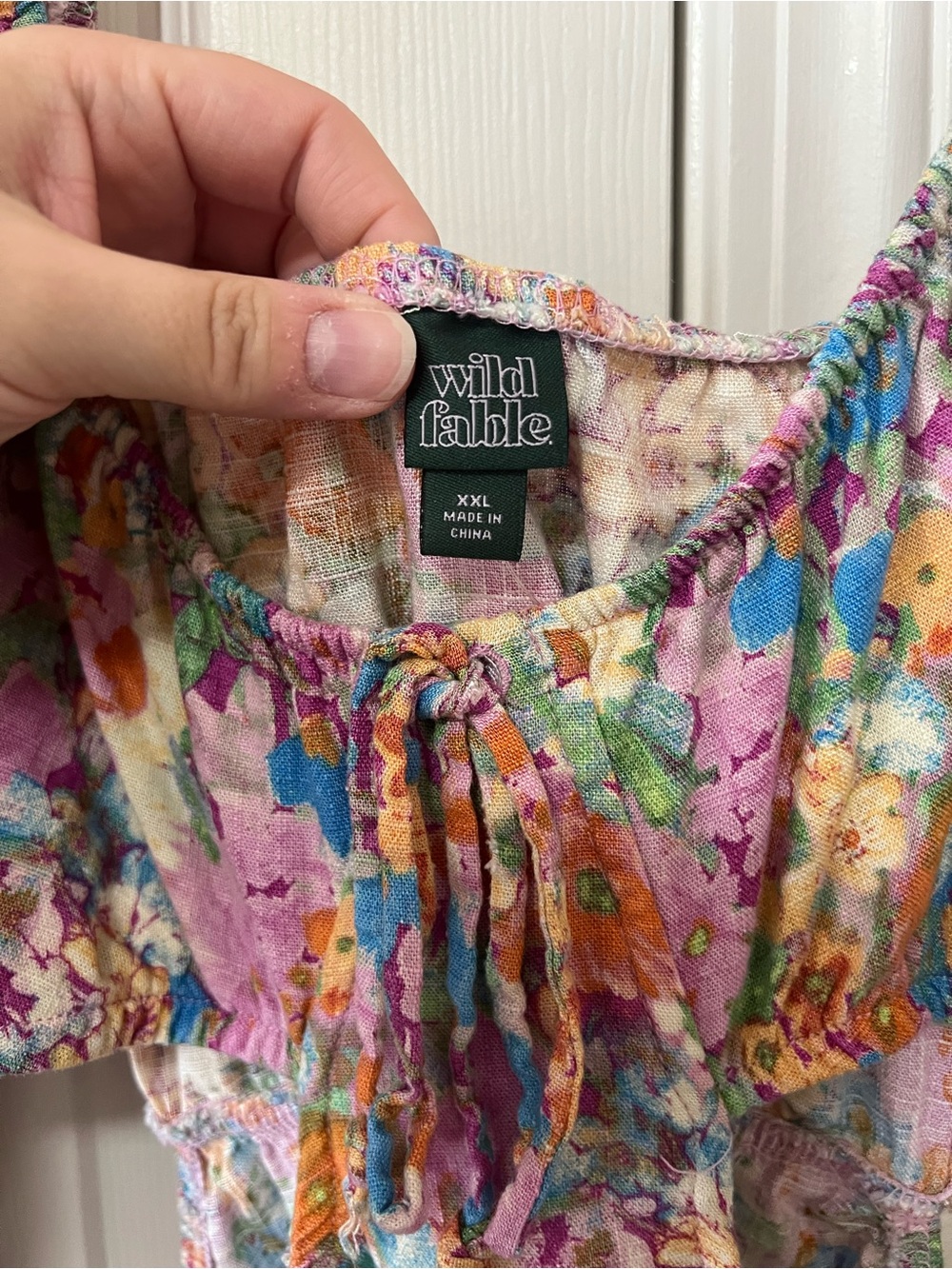 Wild Fable Floral Linen Blend Cutout Dress Size XXL - Picture 4 of 9